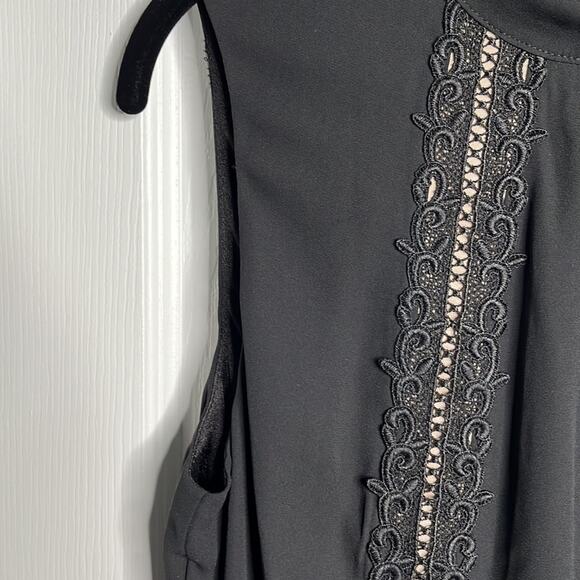 Worthington Black High Neck Bottom Ruffle Dress Size Medium - Picture 5 of 10